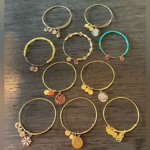 Alex & Ani Gold Bangles Lot of 10
